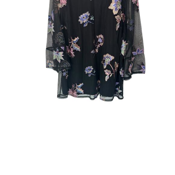 Catherines Blouse Black Plus Lace Floral Embroidered Whimsical Fairy Size 2X - Picture 5 of 11